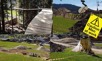 Crankworx Les Gets: Les travaux du Slopestyle